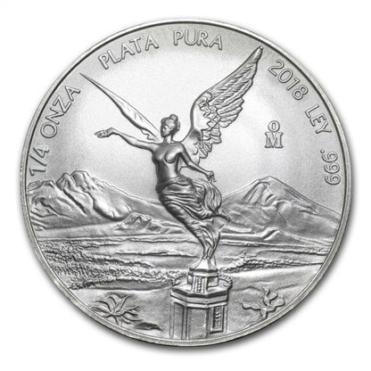 2018 Mexico Libertad - 1/4 Oz Silver - Mexico City Mint - Brilliant Uncirculated