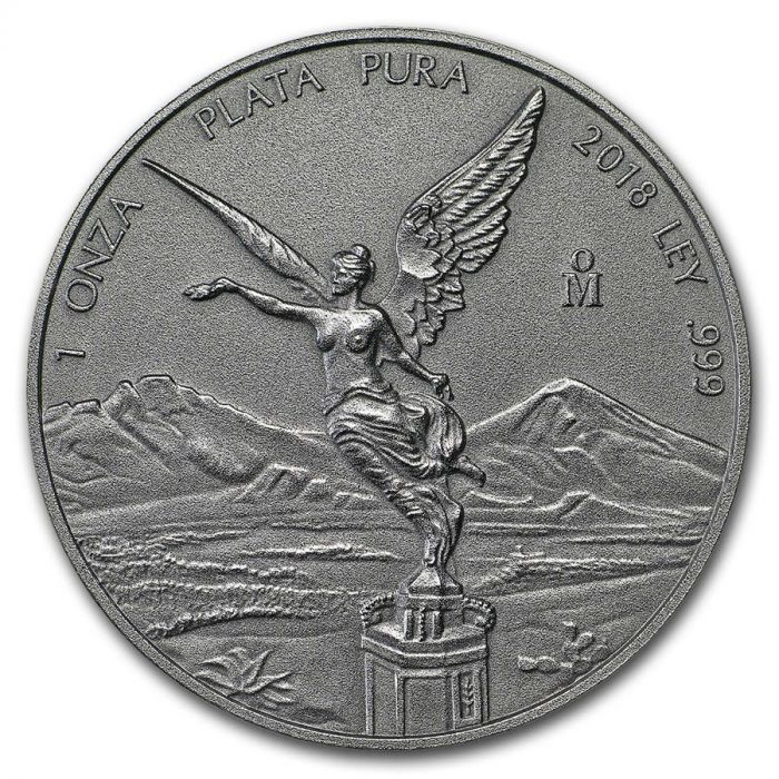 2018 Mexico Libertad - 1 Oz Silver - Mint of Mexico - Antiqued