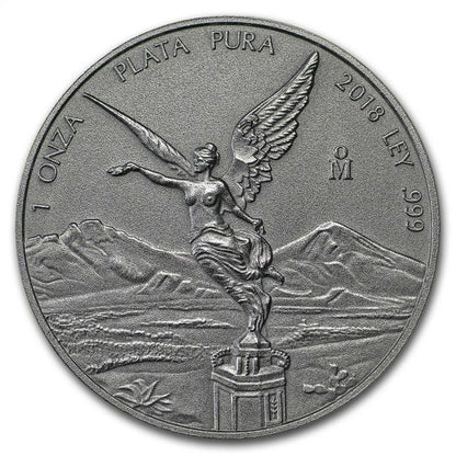 2018 Mexico Libertad - 1 Oz Silver - Mint of Mexico - Antiqued