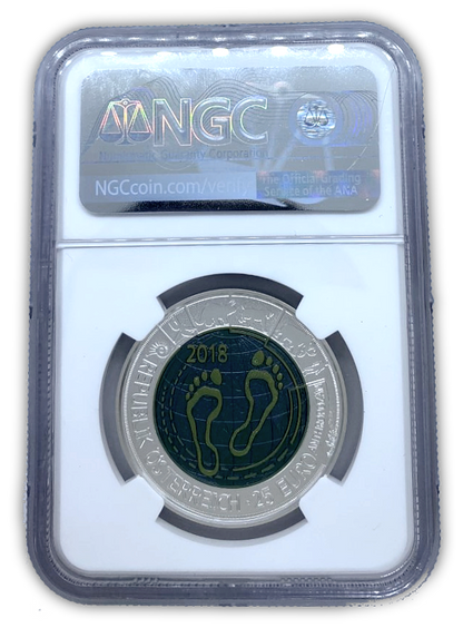 2018 25E Bi-Met Anthropocene Silver - Niobium 1 oz Silver - Austrian Mint - NGC MS70