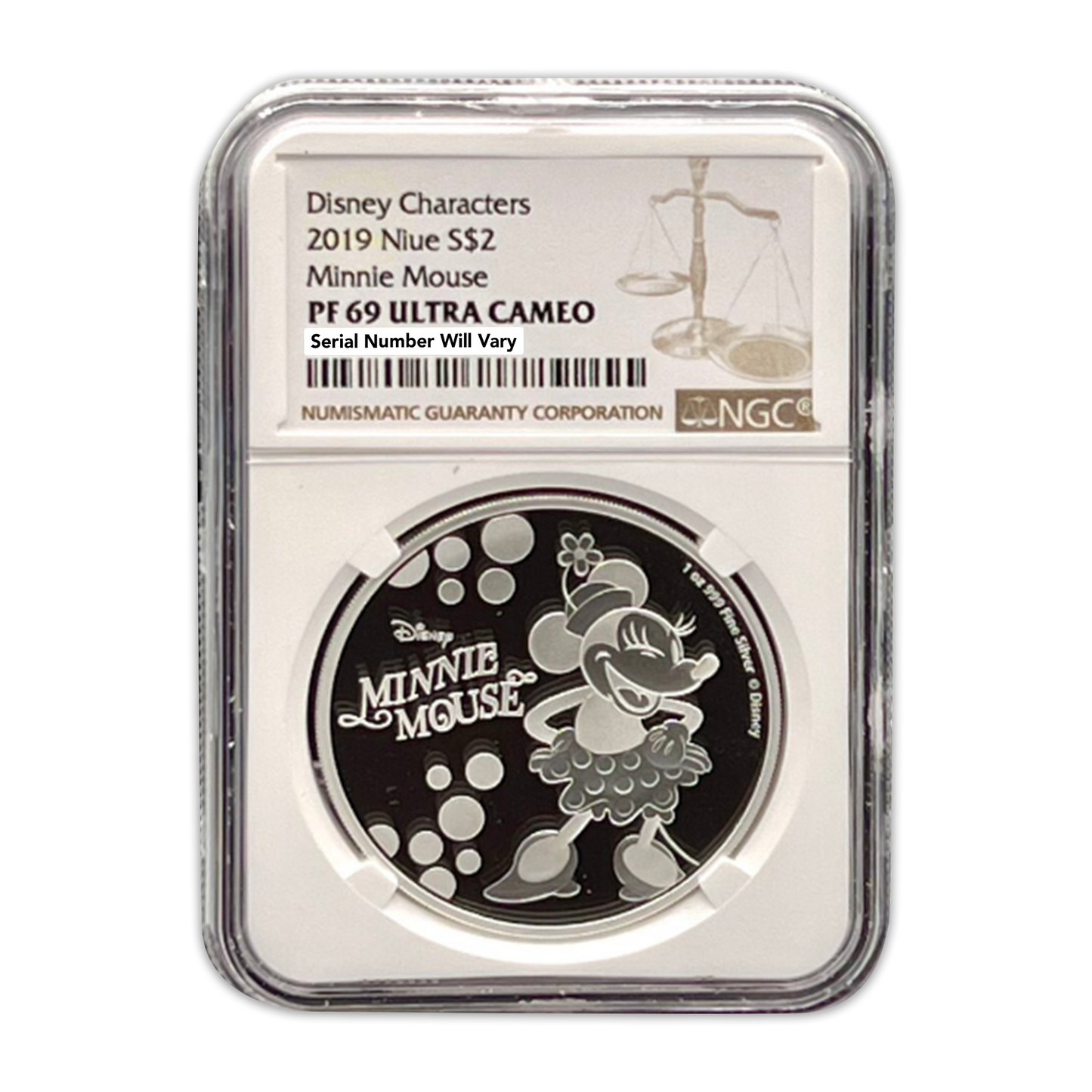 2019 1 oz Niue Disney Minnie Mouse Silver Proof NGC PF69 Ultra Cameo