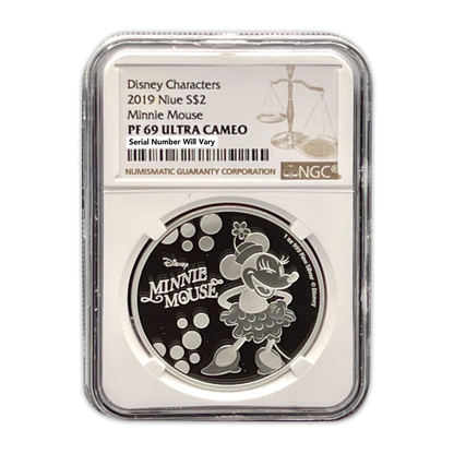 2019 1 oz Niue Disney Minnie Mouse Silver Proof NGC PF69 Ultra Cameo