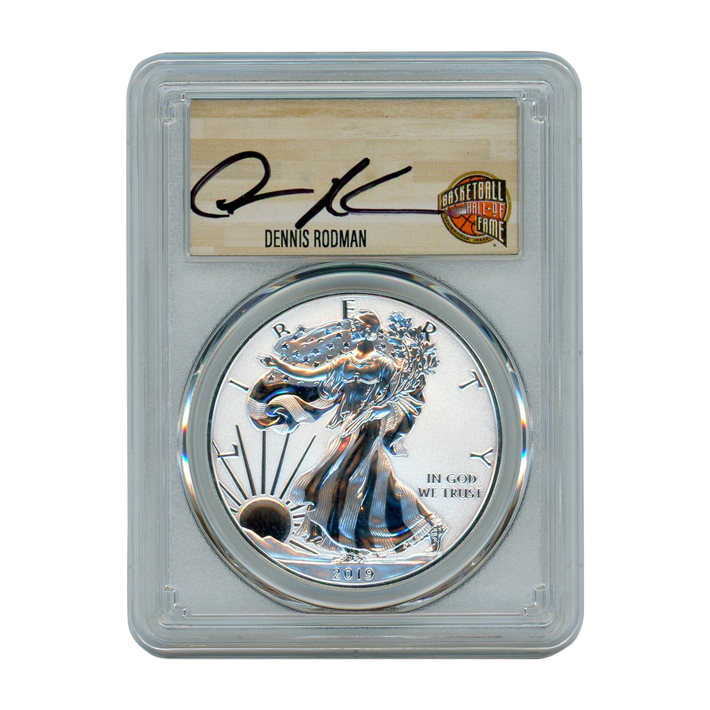 2019 -W Silver Eagle Enhanced Reverse Proof - PCGS PR70 Dennis Rodman Label