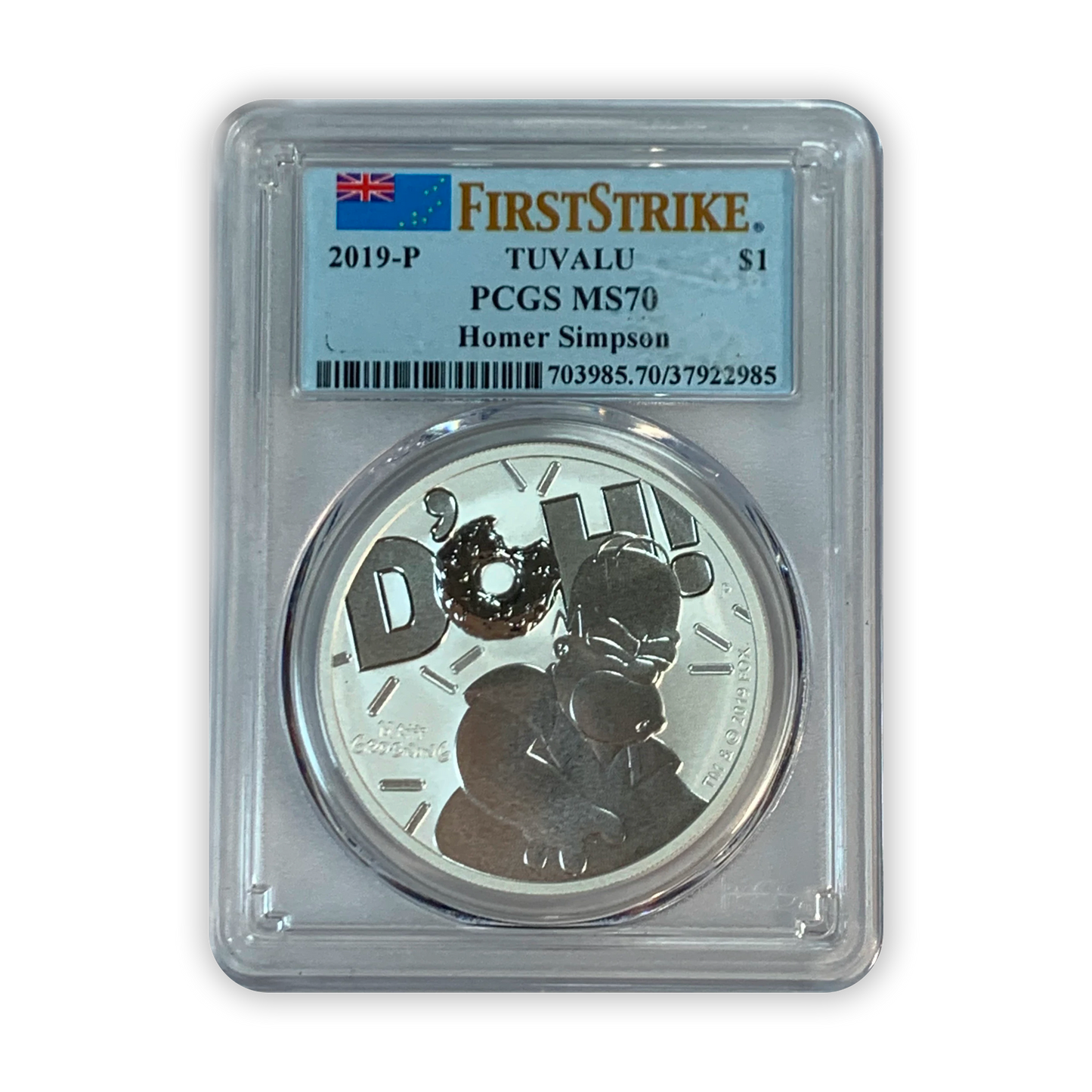 2019 Homer Simpson 1 Oz Silver - PCGS MS70
