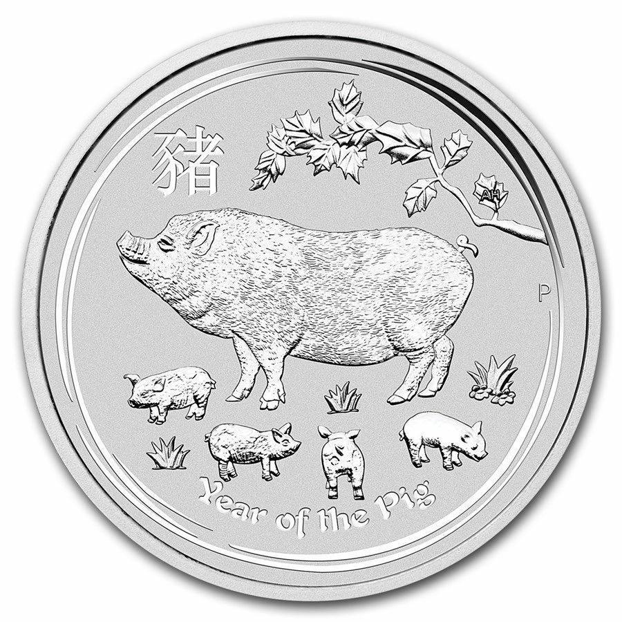 2019 Lunar Year of the Pig Half Oz Silver Perth Mint - Business Strike - Roll of 20