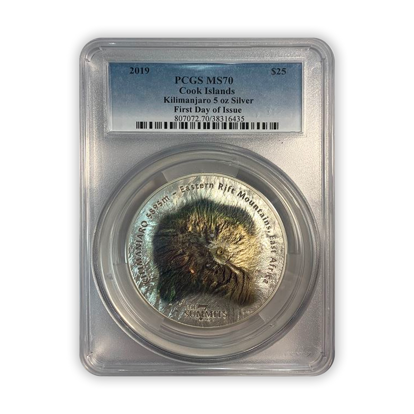 2019 Mount Kilamanjaro 5 Oz Silver - Cook Islands - PCGS MS70