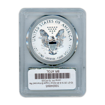 2019-S Silver Eagle Enhanced Reverse PCGS Proof 70