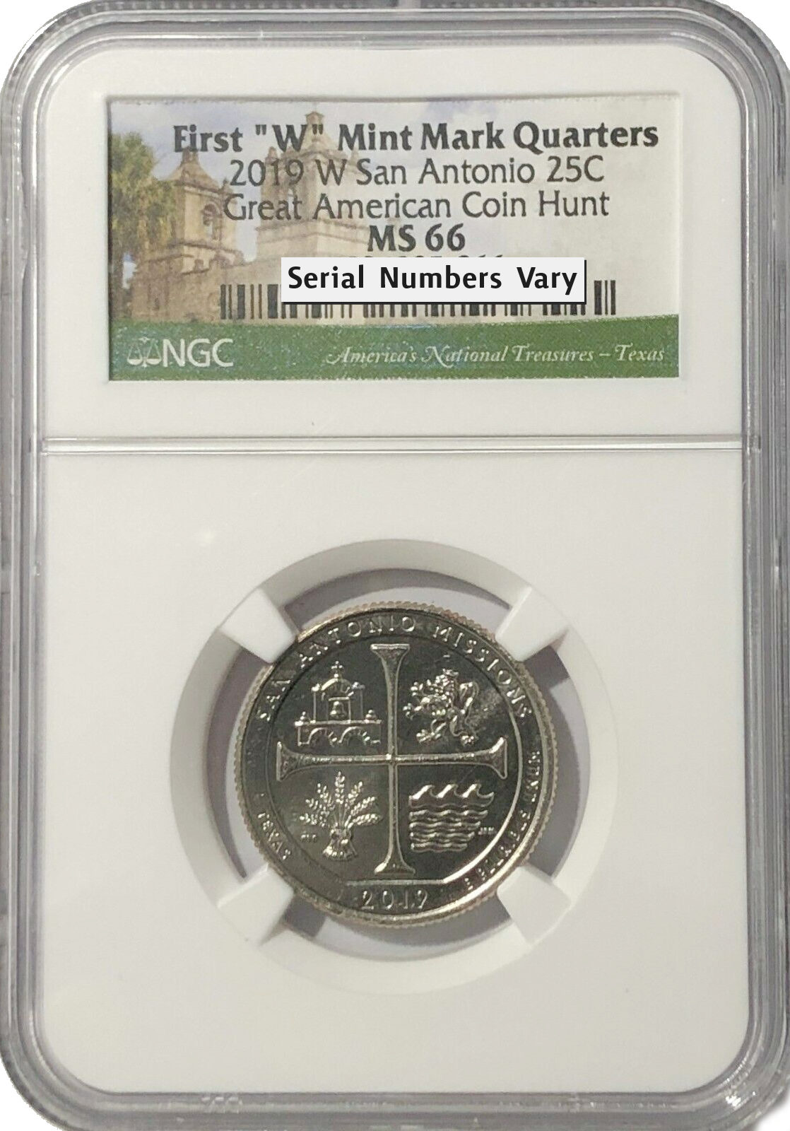 2019 San Antonio Missions Quarter Dollar West Point - NGC MS66