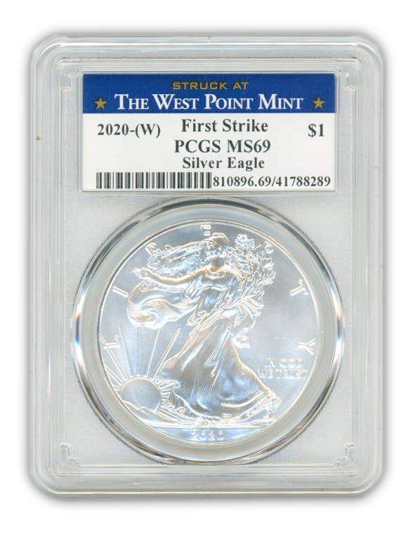 2020 (W) Silver Eagle - Business Strike - PCGS MS69 FS First Strike West Point Label