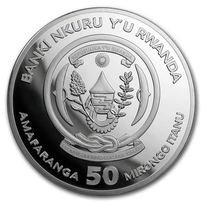 2020 Rwanda African Bushbaby Fabulous 15 F15 Privy - 50 RWF 1 oz Silver BU