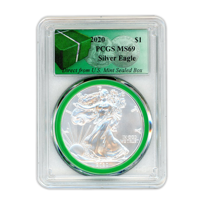 2020 American Silver Eagle - Business Strike - PCGS MS69 Monster Box Label