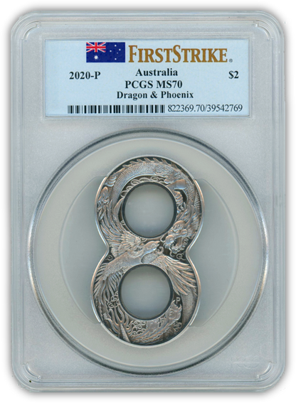 2020 Figure 8 Dragon Phoenix 2 Oz Silver - PCGS MS70 First Strike