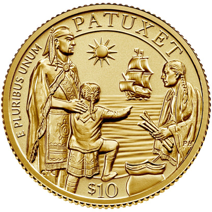 2020 Mayflower 400th Anniversary Gold Reverse Proof Coin - Original Government Packaging (OGP)