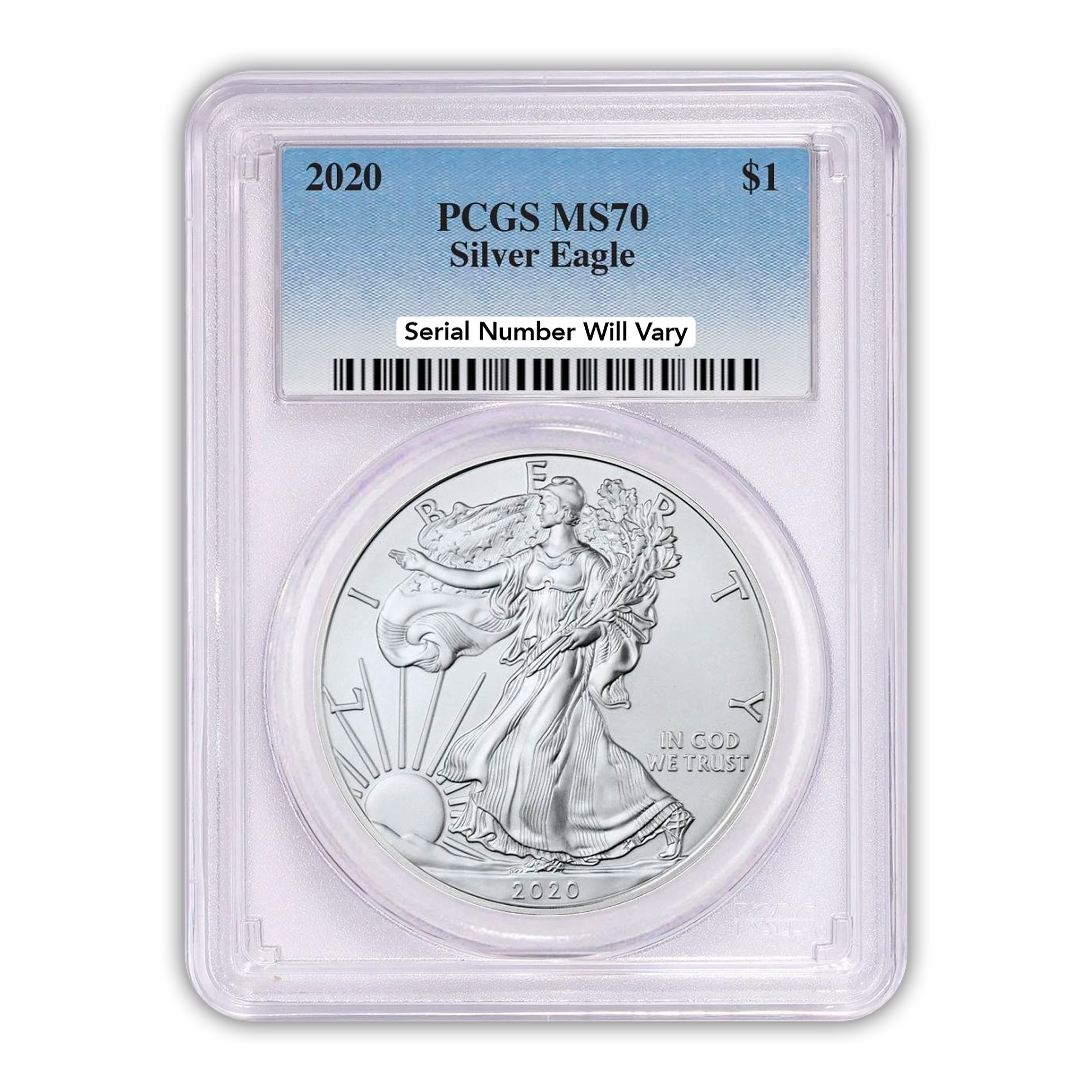 2020 Silver Eagle - Business Strike - PCGS MS70 - CoinsTV