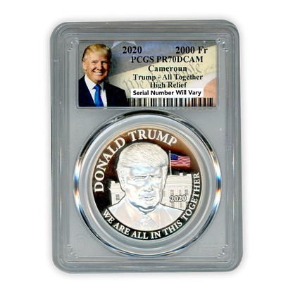 2020 Donald Trump 2000 Fr - All Together High Relief - PCGS PR70 Cameroun