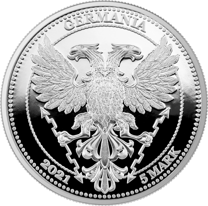 2021 Mythical Forest Chestnut Leaf 1 Oz Silver - Germania Mint - Proof