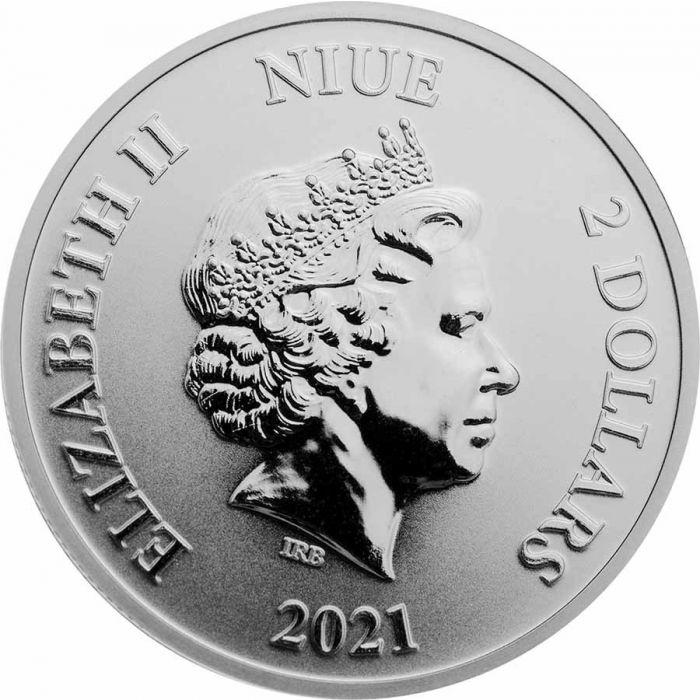 2021 Mickey and Goofy 1 Oz Silver - New Zealand Mint - Brilliant Uncirculated