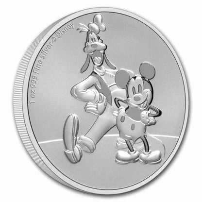 2021 Mickey and Goofy 1 Oz Silver - New Zealand Mint - Brilliant Uncirculated
