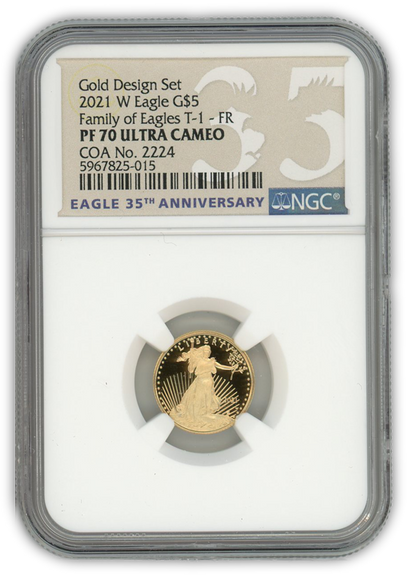 2021 Gold Eagle Designers Edition 1/10th oz 2 pc Set - PF70 Ultra Cameo