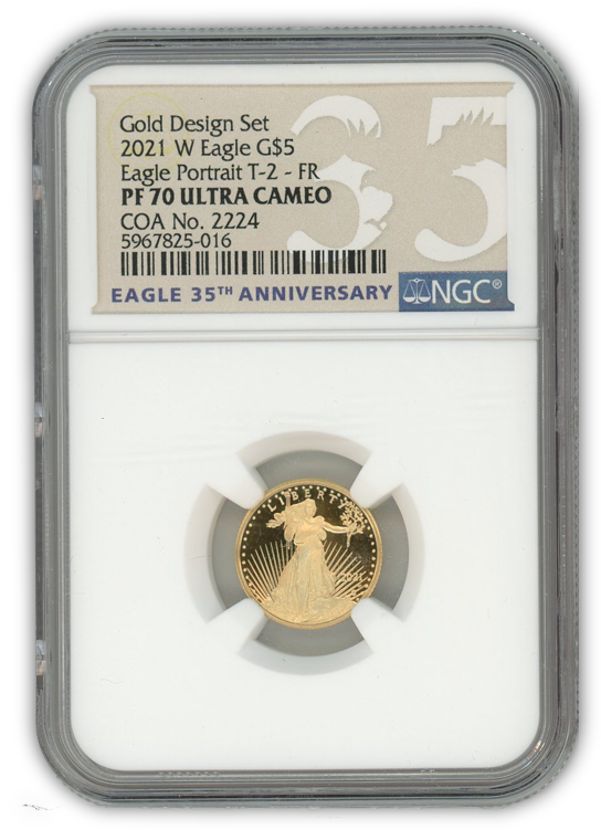 2021 Gold Eagle Designers Edition 1/10th oz 2 pc Set - PF70 Ultra Cameo