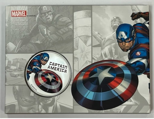 2021 Niue Captain America 1 Oz Silver Proof in Display