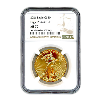 2021 $50 Gold Eagle Portrait - Coin Type 2 - NGC MS70