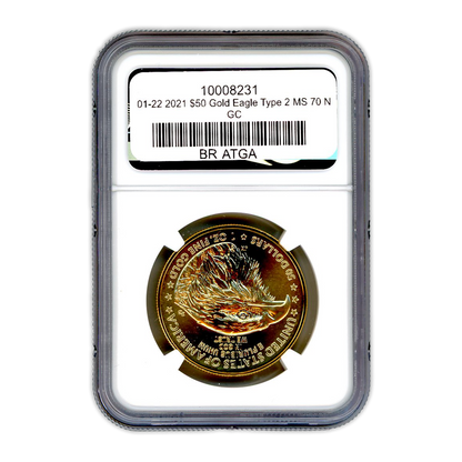 2021 $50 Gold Eagle Portrait - Coin Type 2 - NGC MS70