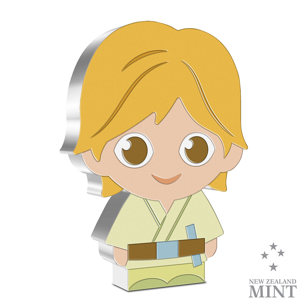 2021 Luke Skywalker Chibi Collection 1 oz Silver Coin - New Zealand Mint