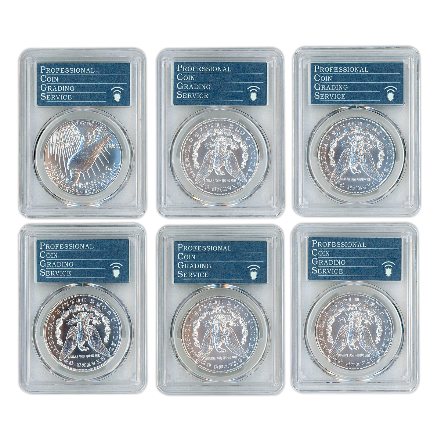 2021 Morgan Silver Dollar 6 pc Set  PCGS MS70 Advanced Release