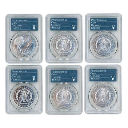 2021 Morgan Silver Dollar 6 pc Set  PCGS MS70 Advanced Release