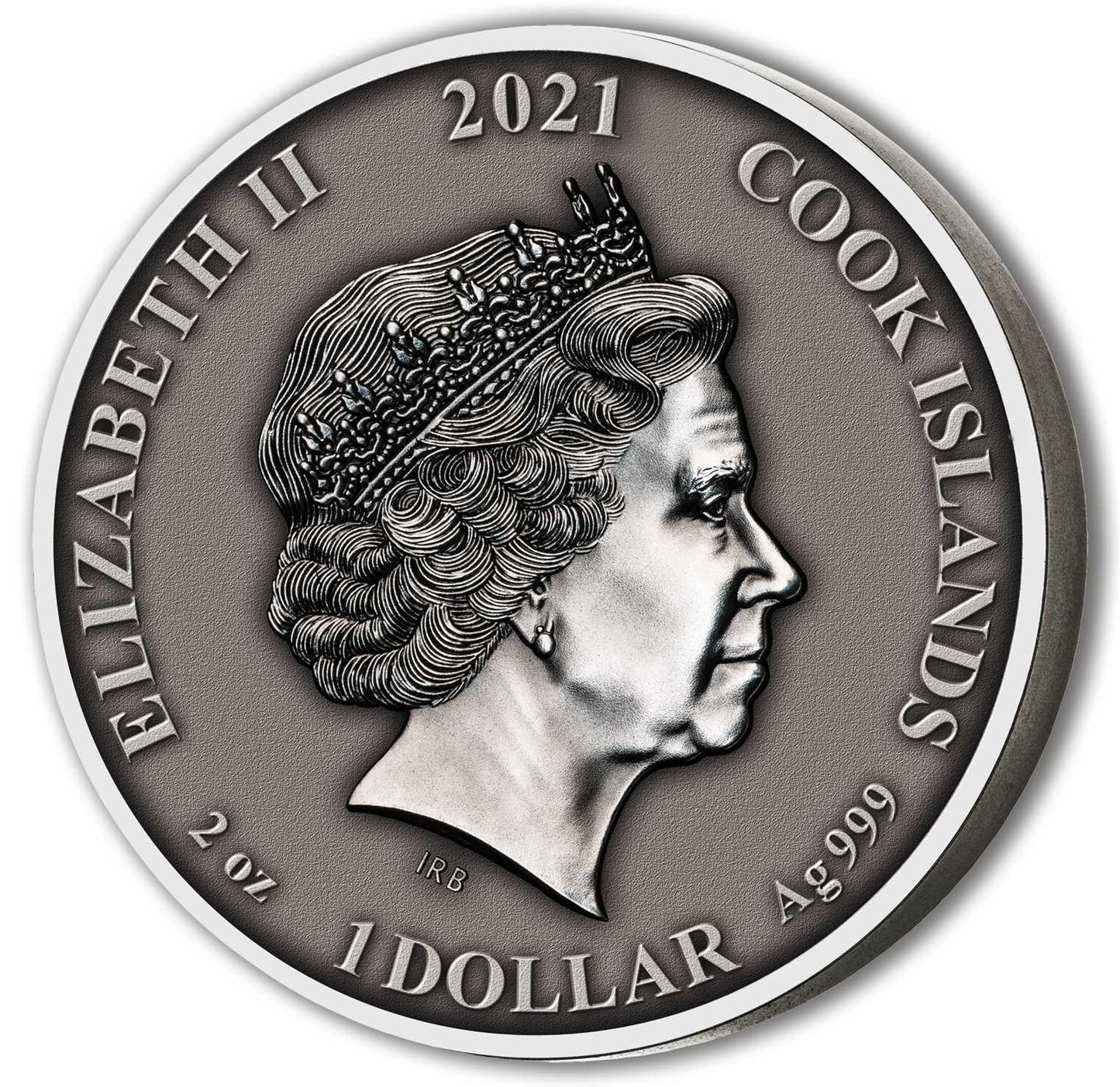 2021 Norse Gods Odin 2 Oz Silver - Cook Islands - Antiqued