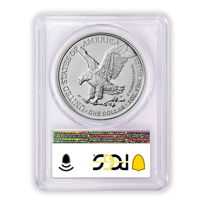 2021 (S) Silver Eagle - Business Strike - Type 2 Emergency Production - PCGS MS70 FDOI First Day of Issue San Francisco Label