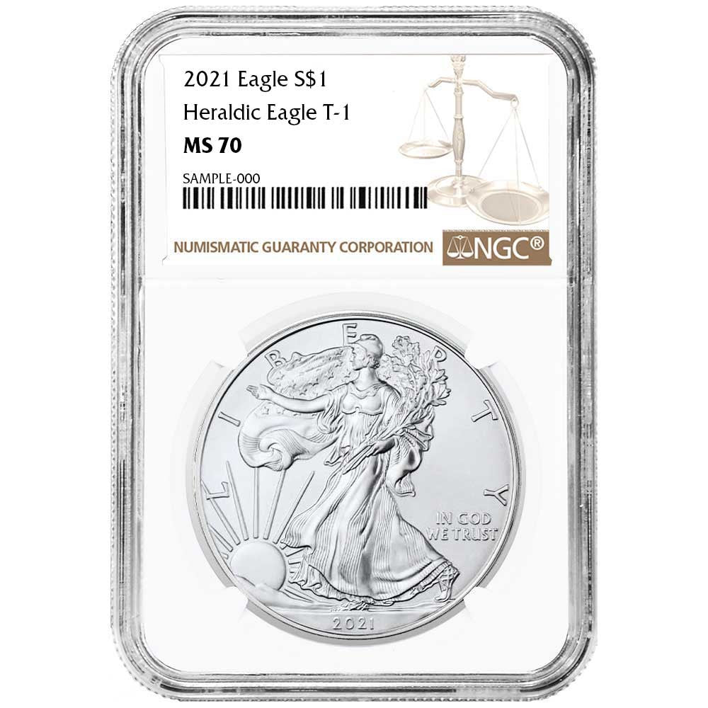 2021 Silver Eagle - Business Strike - Type 1 - NGC MS70 Brown Label