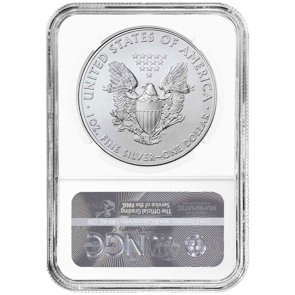 2021 Silver Eagle - Business Strike - Type 1 - NGC MS70 ER Early Release Blue Label