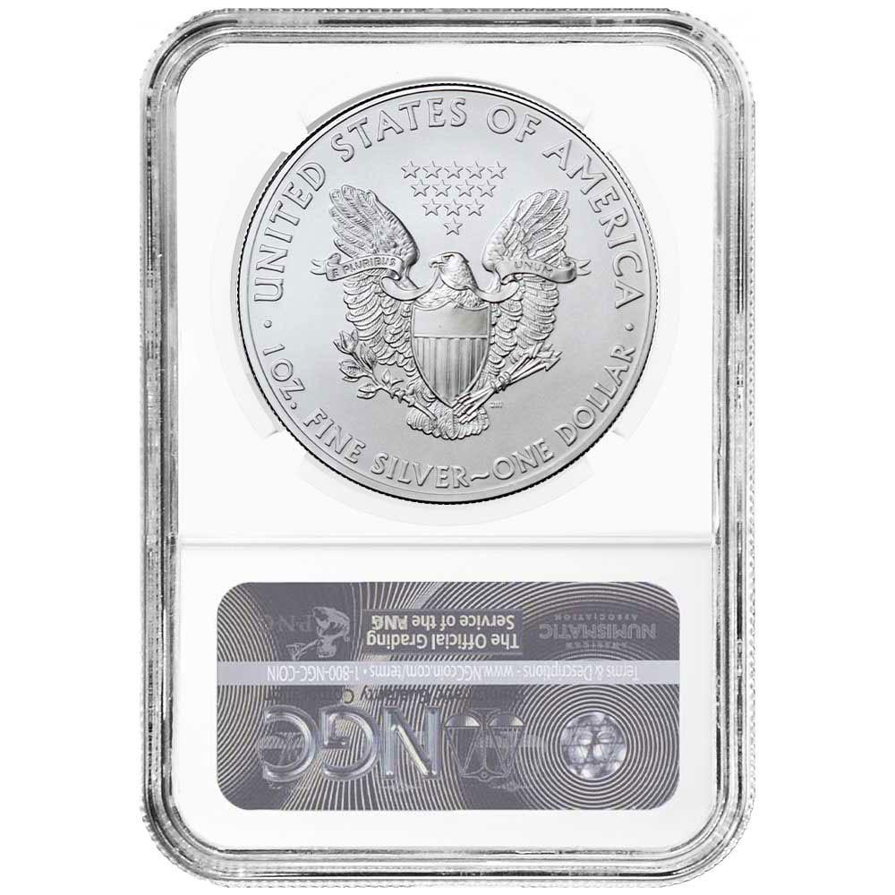 2021 (S) Silver Eagle - Business Strike - Type 1 Emergency Production - NGC MS70 FDOI First Day of Issue Walking Liberty Label