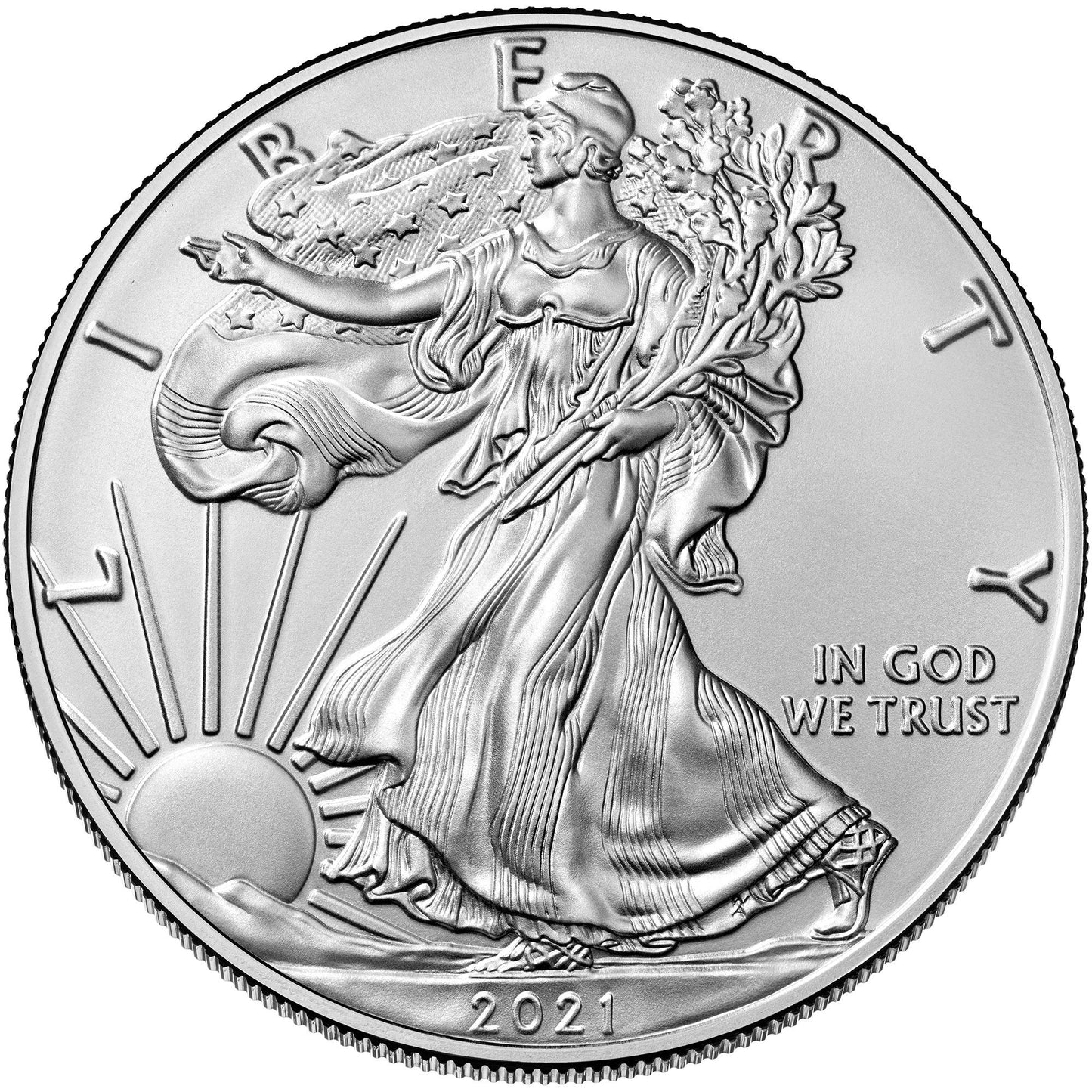 2021 (S) Silver Eagle - Business Strike - Type 1 Emergency Production - NGC MS70 FDOI First Day of Issue Walking Liberty Label