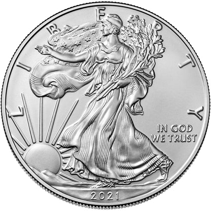 2021 (S) Silver Eagle - Business Strike - Type 1 Emergency Production - NGC MS70 FDOI First Day of Issue Walking Liberty Label