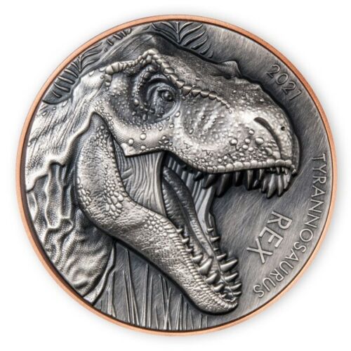 2021 Tyrannosaurus Rex Double Silver Giant - Vanatu - 5 oz Bimetal