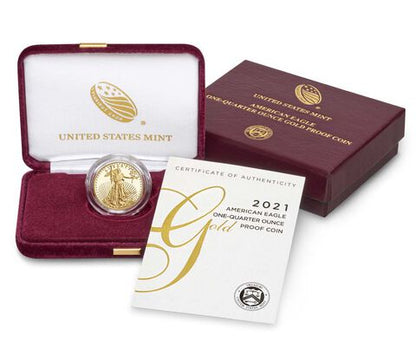 2021 $10 Gold Eagle - 1/4 oz - West Point Proof - Original Government Packaging (OGP)