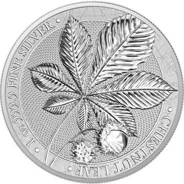 2021 Mythical Forest Chestnut Leaf 1 Oz Silver - Germania Mint - Business Strike