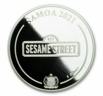 2021 Sesame Street Cookie Monster  1oz  .999 Silver Proof in Box