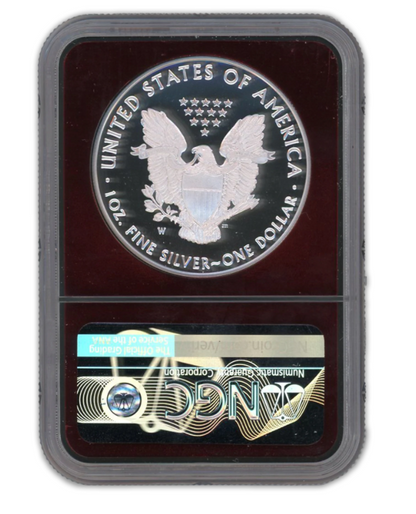 2021-W Silver Eagle - First Day of Issue - Ultra Cameo  NGC PF70 Red Foil Core