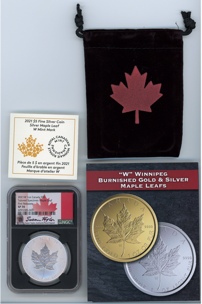 2021 W Canadian Maple Leaf 1 oz Silver Tailored Specimen - NGC SP70 FR Black Core Susan Taylor Auto