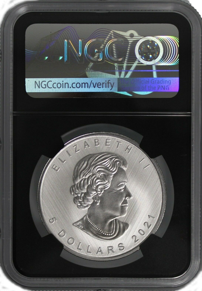 2021 W Canadian Maple Leaf 1 oz Silver Tailored Specimen - NGC SP70 FR Black Core Susan Taylor Auto