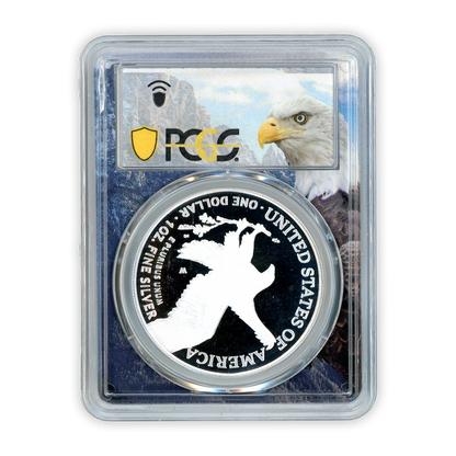 2022-W Silver Eagle Bald Eagle - 1st Day of Issue - PCGS PR70DCAM