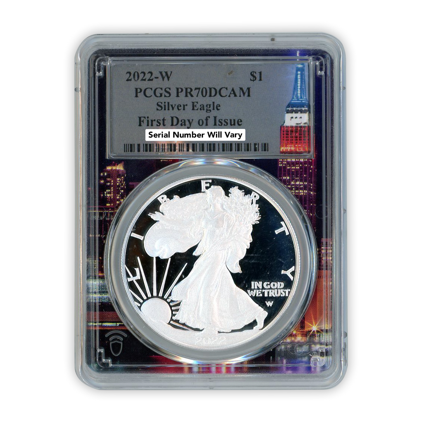 2022-W Silver Eagle Philadelphia - 1st Day of Issue - PCGS PR70DCAM