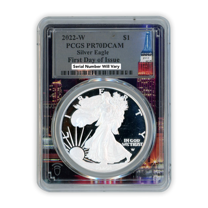 2022-W Silver Eagle Philadelphia - 1st Day of Issue - PCGS PR70DCAM