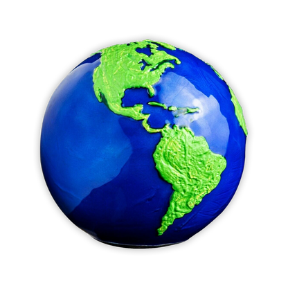 2022 3 oz Barbados Silver Blue Marble Green Planet Spherical - Brilliant Uncirculated