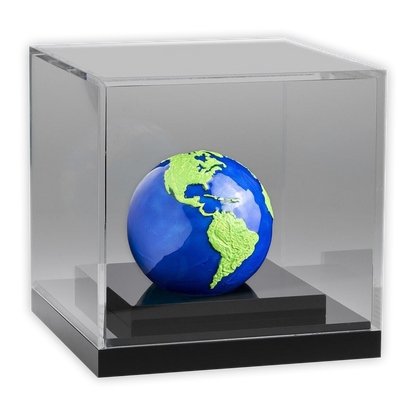 2022 3 oz Barbados Silver Blue Marble Green Planet Spherical - Brilliant Uncirculated