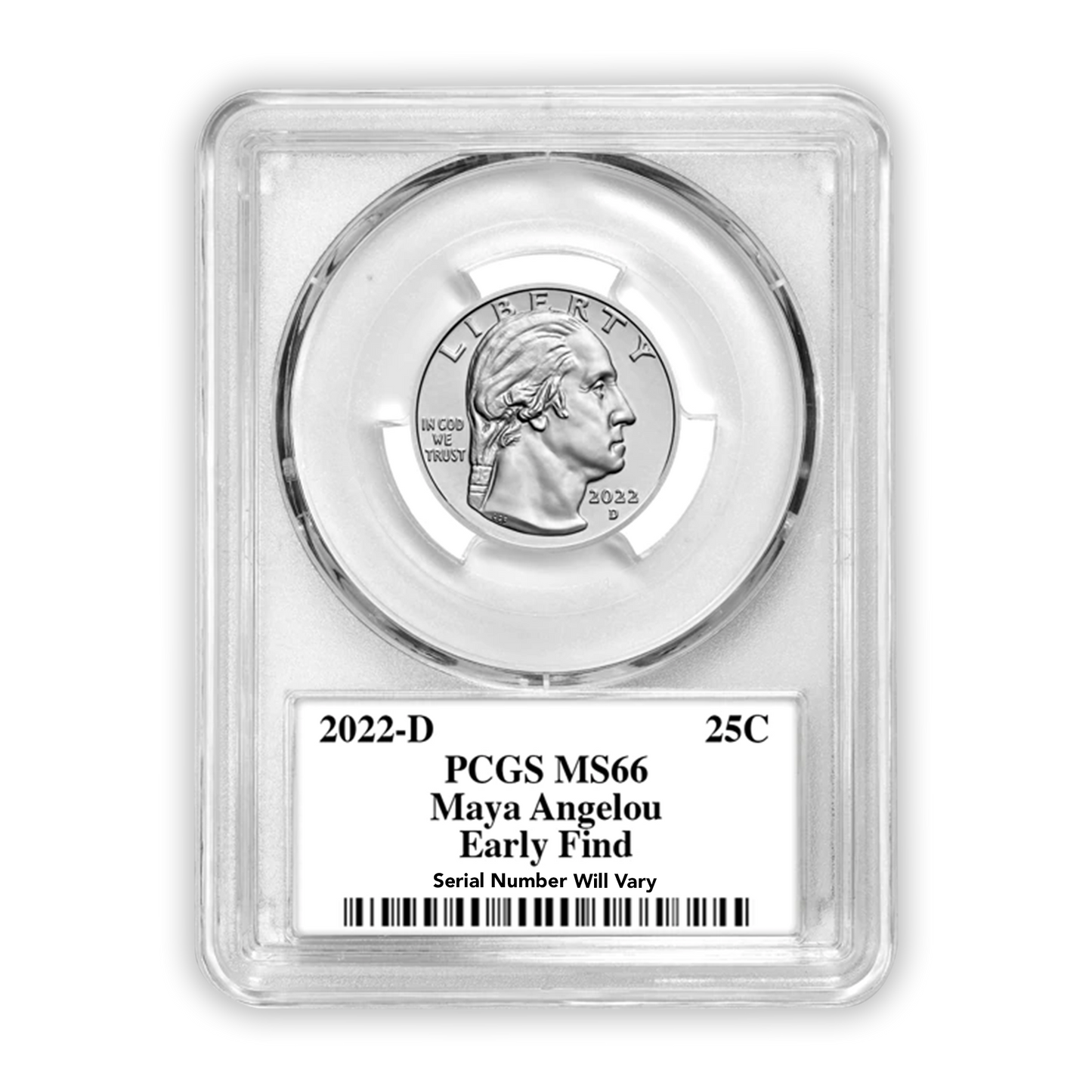 2022 American Women Quarter - Maya Angelou - PCGS MS66 Early Find - Sabin Signed
